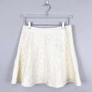 NEW The Limited Floral Lace Overlay Skirt Cream